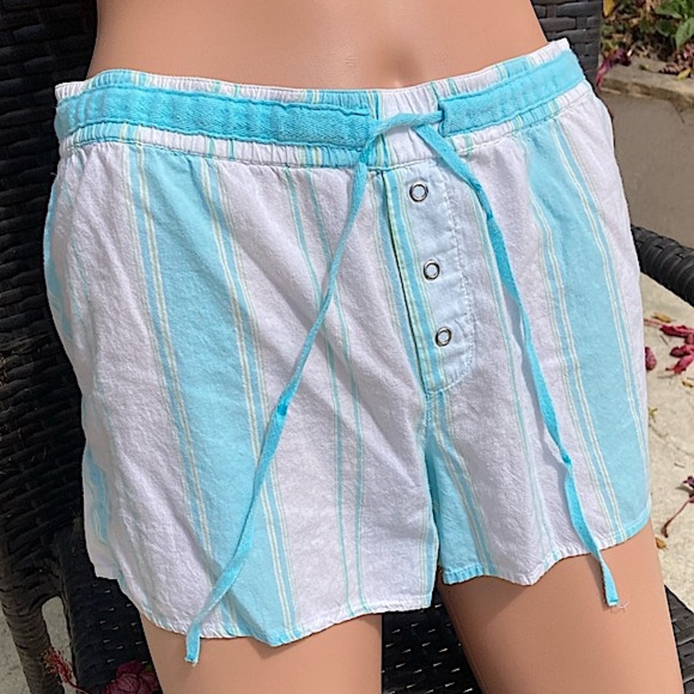 Gap Shorts Cotton Lightweight Turquoise White Extra Small - Picture 7 of 15